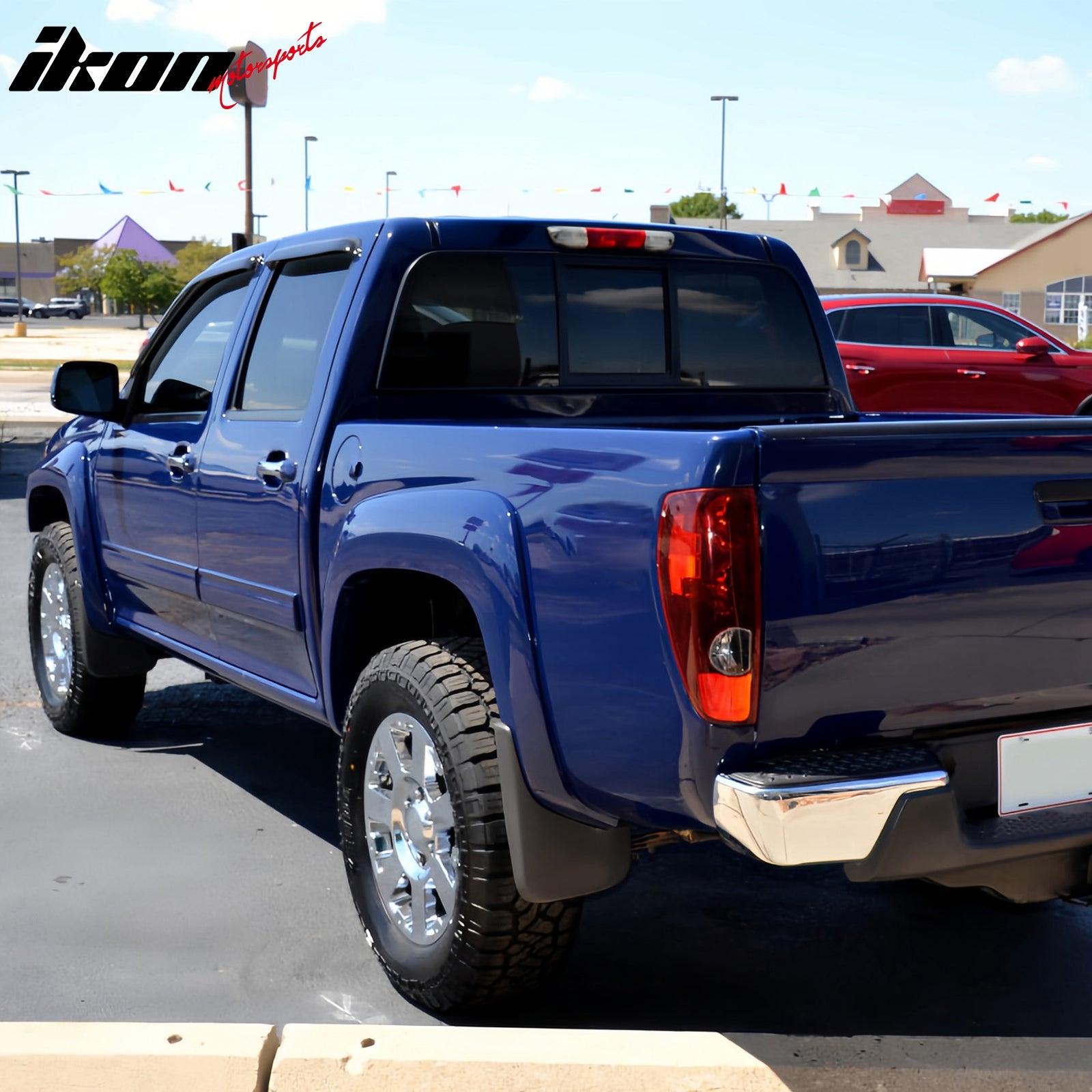 Fits 04-12 Chevy Colorado GMC Canyon Crew Cab 4PCS Window Visors Acrylic Tape-On