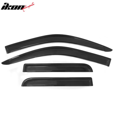 Fits 04-12 Chevy Colorado GMC Canyon Crew Cab 4PCS Window Visors Acrylic Tape-On