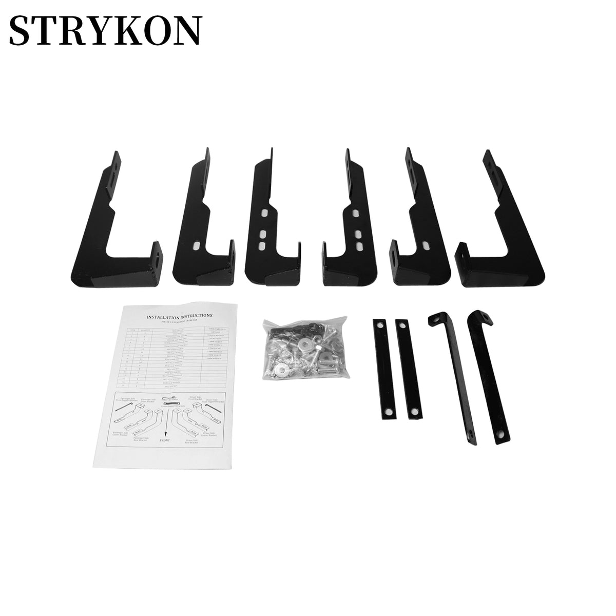 Side Step Bar Running Board Black For 04-13 Chevy Silverado Crew Cab OE Style 6"