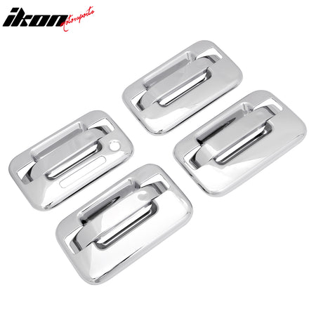 Fits 04-14 Ford F-150 Front Rear Door Handle Cover W/ 1-Keyhole + KeyPad Chrome