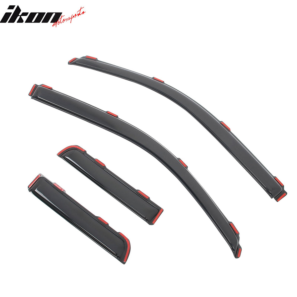 2004 - 2014 Ford F150 Extended Cab Window Visors In Channel Acrylic 4PCIkon Motorsports