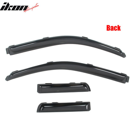 2004 - 2014 Ford F150 Extended Cab Window Visors In Channel Acrylic 4PCIkon Motorsports