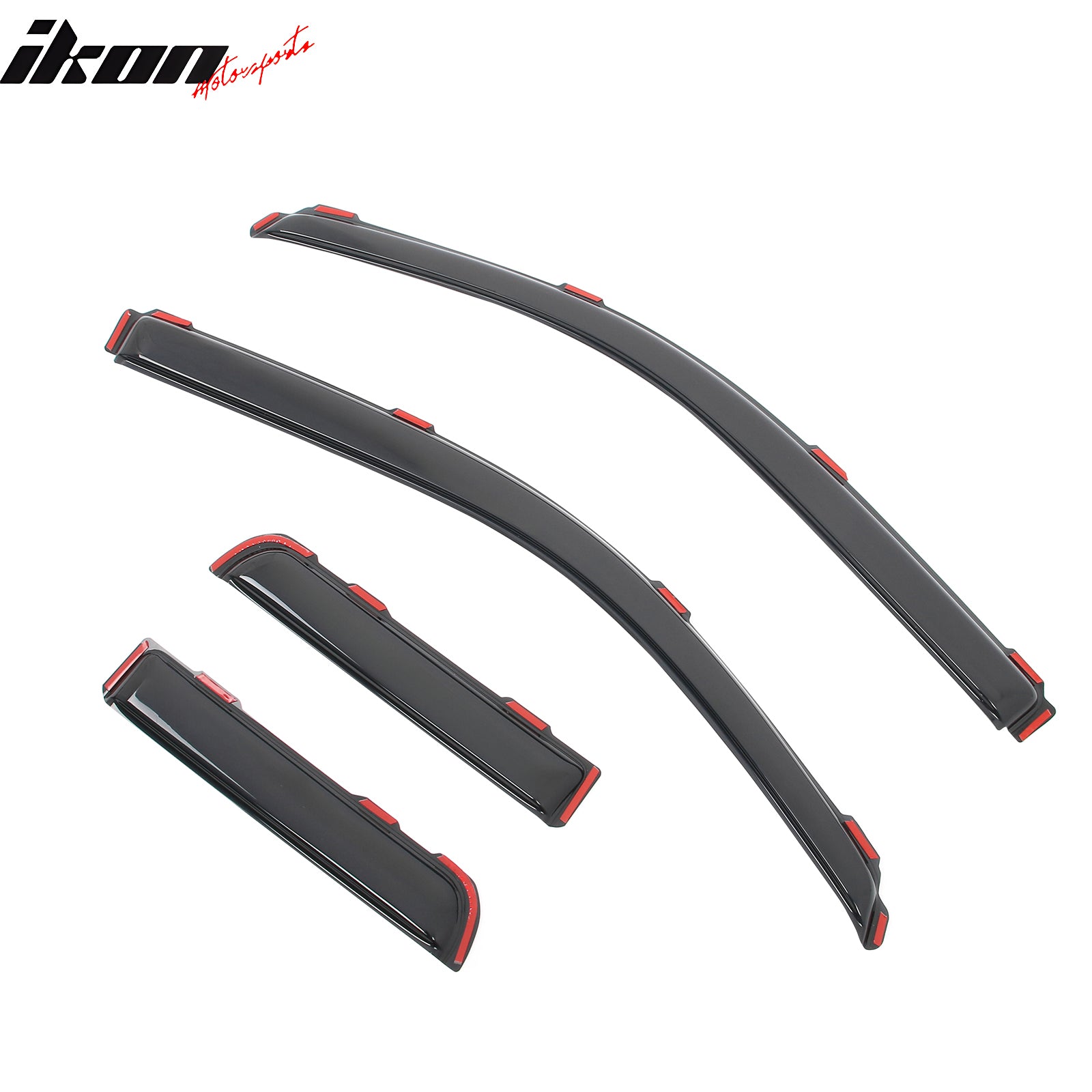 IKON MOTORSPORTS In Channel Window Visors Compatible with 2004-2014 Ford F150 Extended Cab, Slim Style Acrylic Smoke Rain Guards, Side Window Wind Deflectors 4PCS