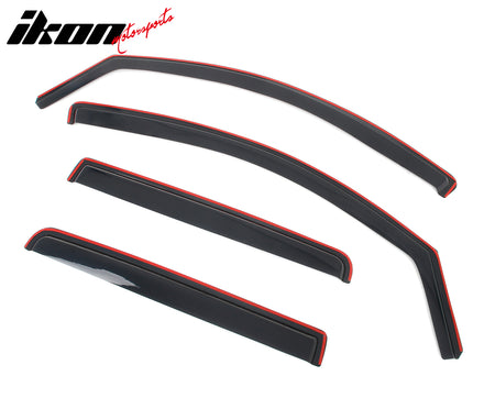 Fits 04-15 Nissan Titan Crew Cab In-Channel Side Window Deflector Rain Sun Shade