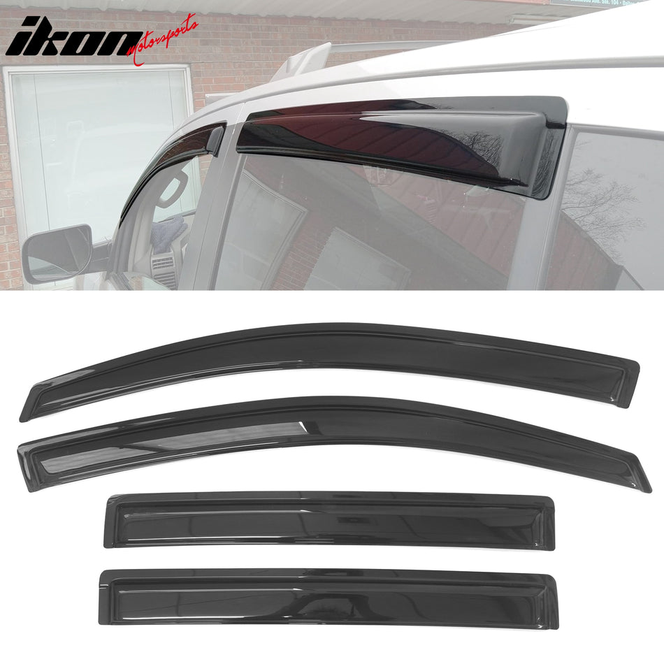 2004-2016 Nissan Armada Slim Style Smoke Visor Window Rain Guard Acrylic