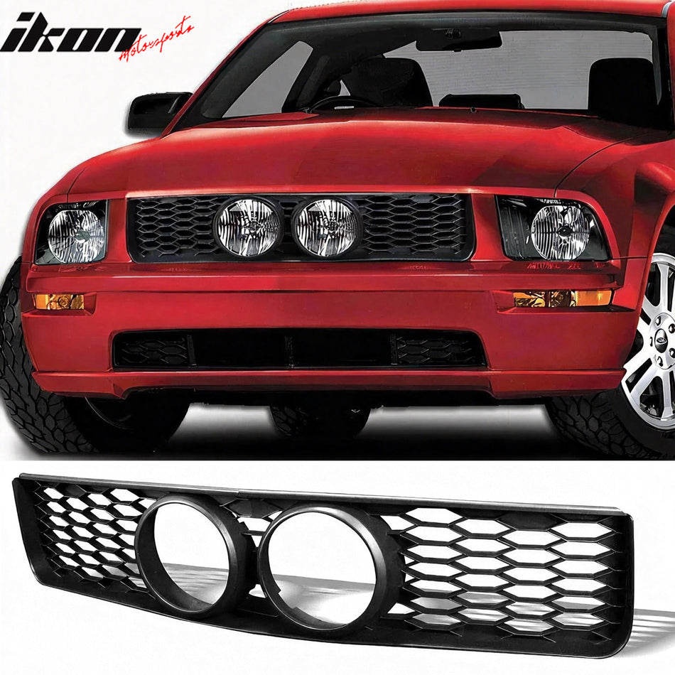 2005-2006 Ford Mustang Honeycomb Style Front Bumper Grille Black PP