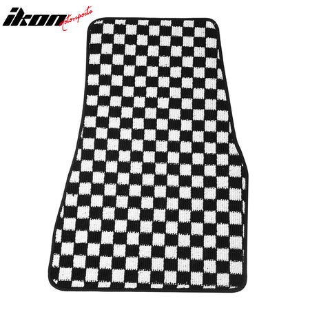 Fits 05-09 Ford Mustang Anti-slip Floor Mats Checkered Carpets Black White Plaid