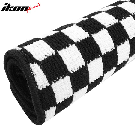 Fits 05-09 Ford Mustang Anti-slip Floor Mats Checkered Carpets Black White Plaid