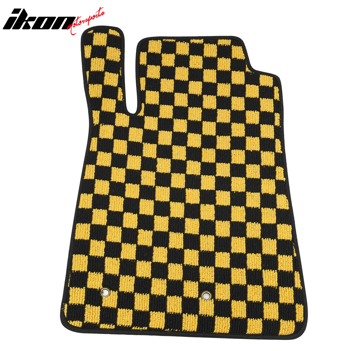Fits 05-09 Ford Mustang Anti-slip Floor Mats Checkered Carpet Black Yellow Plaid