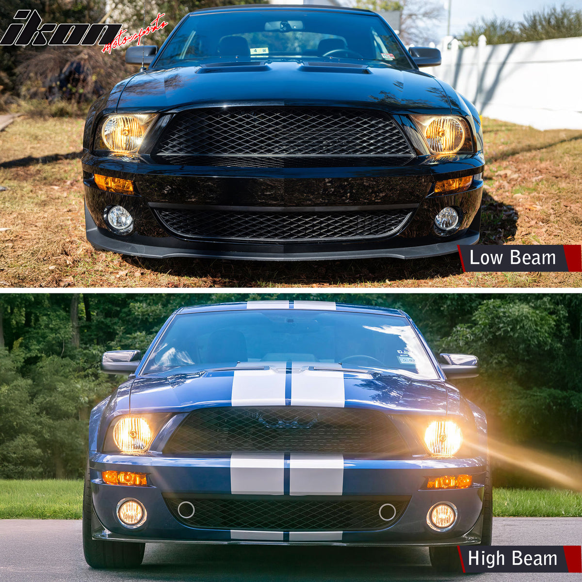 Fits 05-09 Ford Mustang GT V6 Shelby GT500 Front Bumper Conversion W/ Headlights