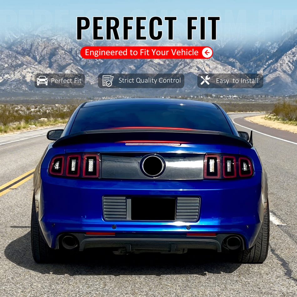 IKON MOTORSPORTS, Trunk Spoiler Compatible with 2005-2009 Ford Mustang All Models, GT500 Style Gloss Black ABS Plastic High Kick Duckbill Rear Trunk Lid Spoiler Wing Lip 1PC