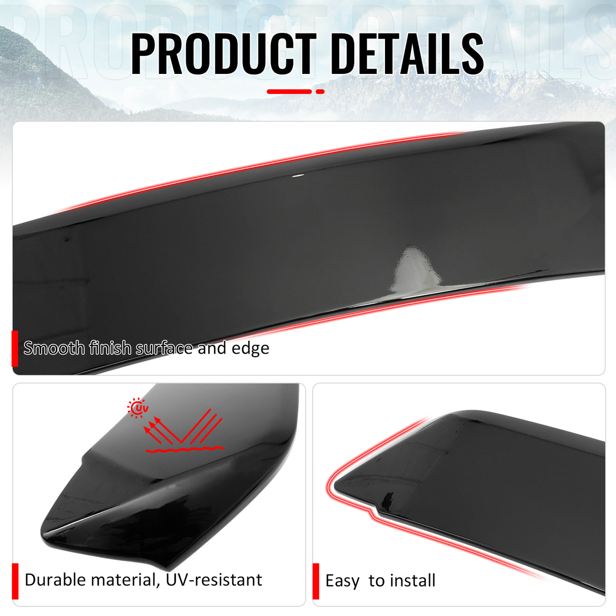 Fits 05-09 Ford Mustang 2DR GT500 Style Gloss Black Rear Trunk Spoiler Wing ABS
