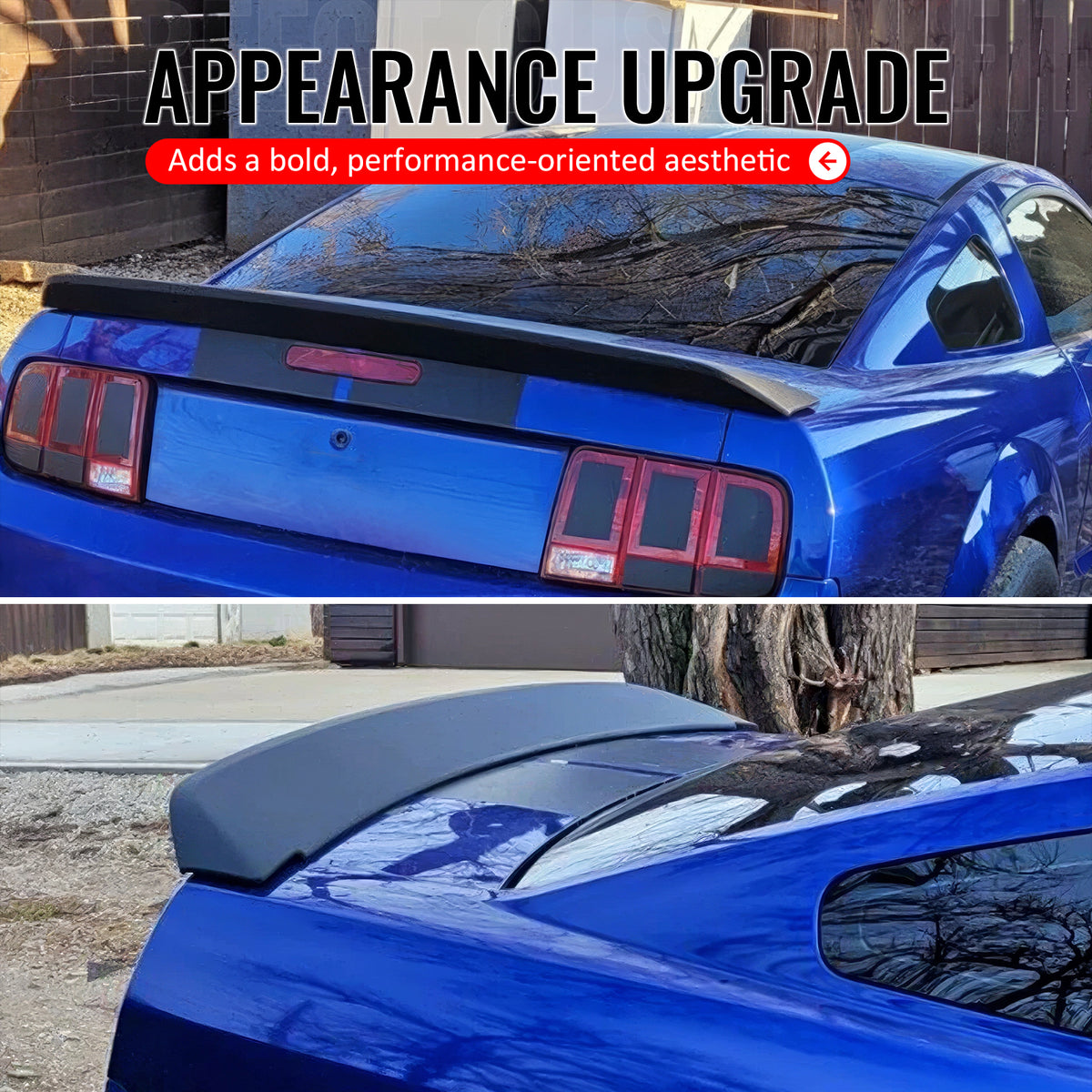 Fits 05-09 Ford Mustang 2DR GT500 Style Gloss Black Rear Trunk Spoiler Wing ABS