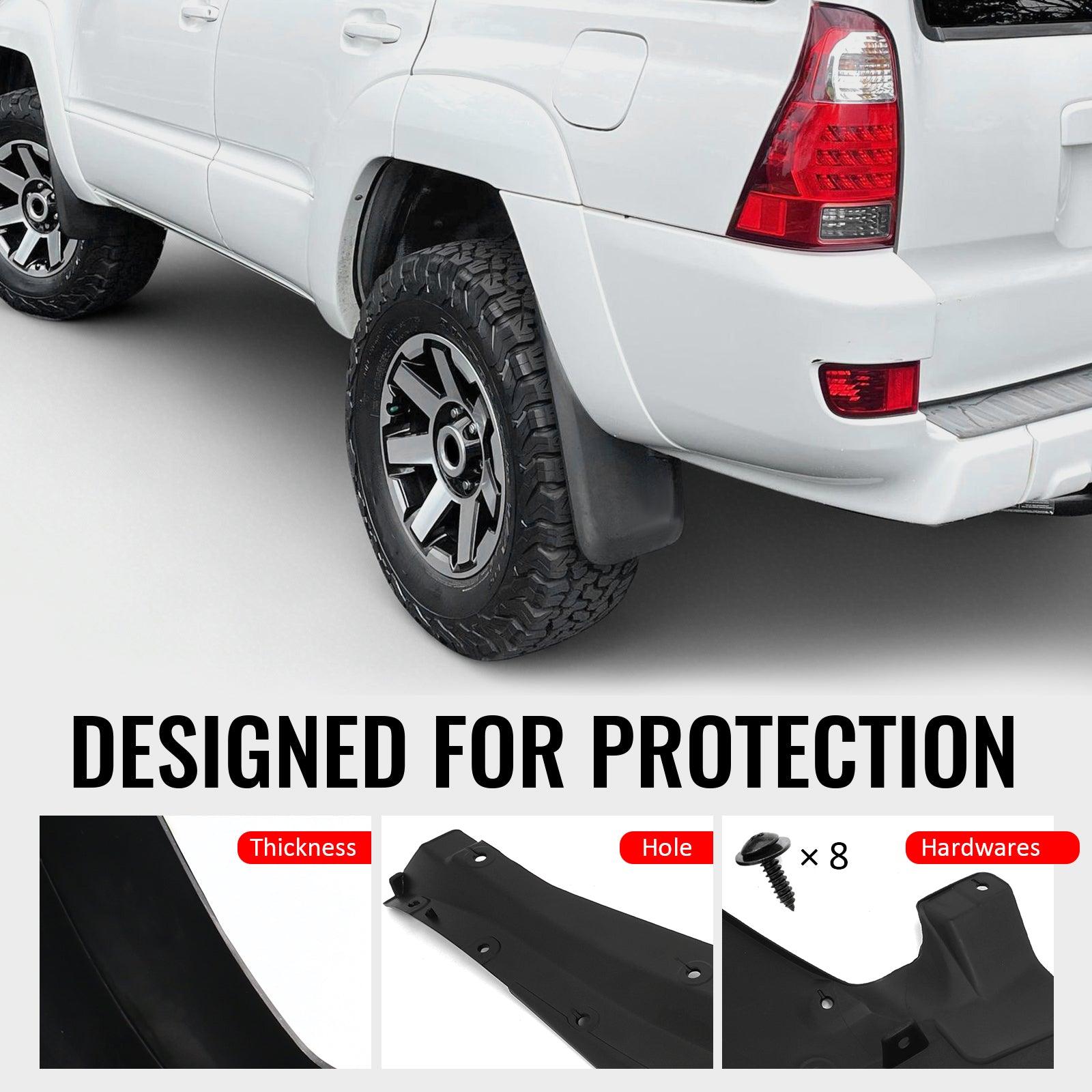 Fits 05-09 Toyota 4Runner Limited SR5 Fender Mud Flaps Wheel Arch Splash Guards
