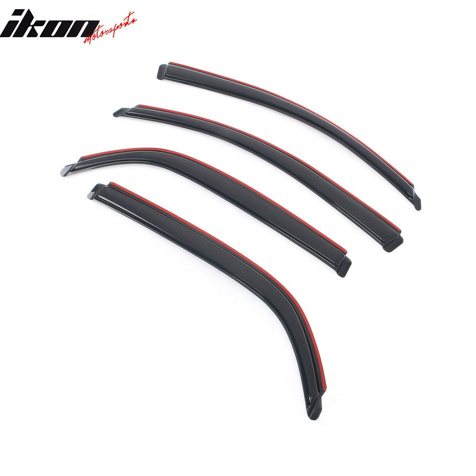 IKON MOTORSPORTS In Channel Window Visors Compatible with 2005-2009 Chevy Equinox & 2006-2009 Pontiac Torrent, Slim Style Acrylic Smoke Rain Guards, Side Window Wind Deflectors 4PCS