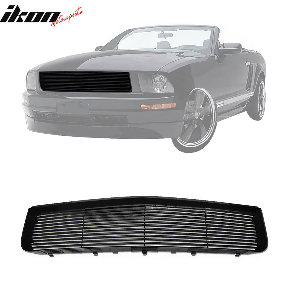 2005-2009 Ford Mustang V6 LX Front Bumper Mesh Grille Grill Trim Black