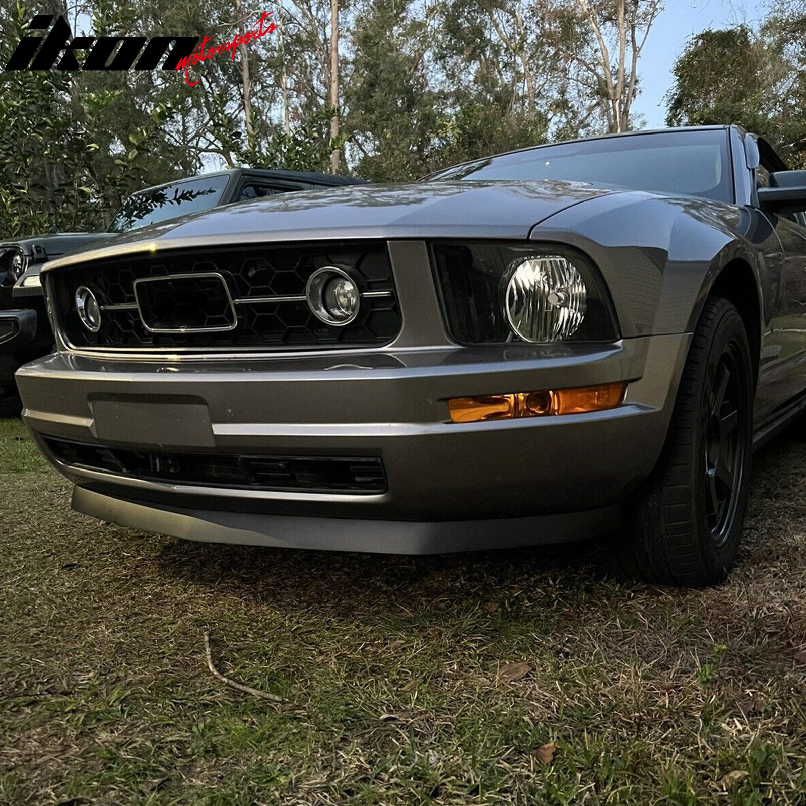 Fits 05-09 Ford Mustang V6 IKON Style Front Bumper Lip Spoiler Kit Unpainted PU