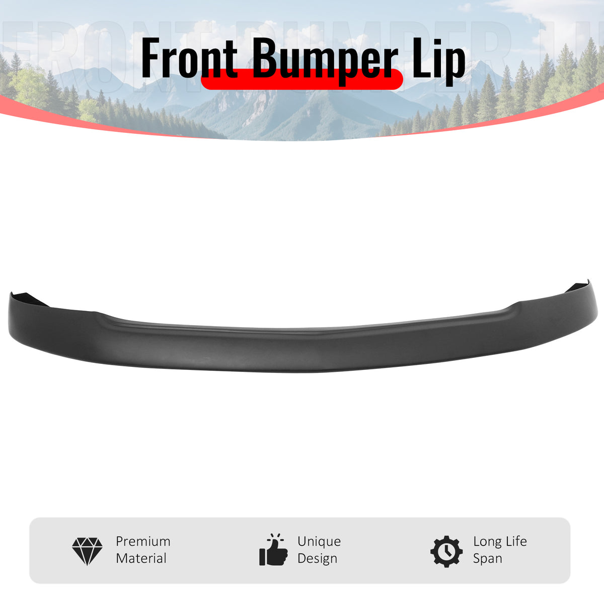 Fits 05-09 Ford Mustang GT V8 Front Bumper Lip Matte Black Spoiler 1PC Splitter