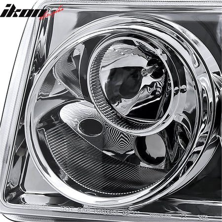 2005 - 2010 Chrysler 300 Clear Chrome Front Projector Head Lights PairIkon Motorsports