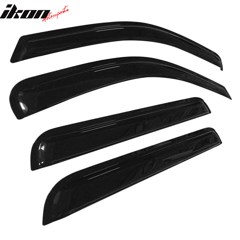 Smoke Acrylic Tape-On Window Visors For 2005-2010 Jeep Grand Cherokee WK (4-Piece)