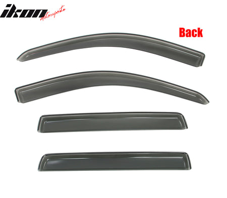 Fits 05-10 Jeep Grand Cherokee In Channel Window Visors Rain Shade Deflectors