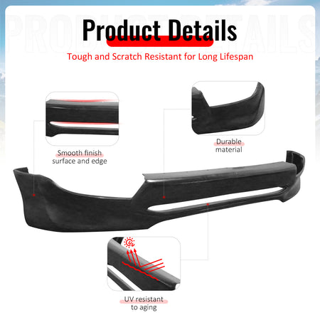 Fits 05-11 Toyota Tacoma IKON Style Front Bumper Lip Spoiler Unpainted PU 2PCS