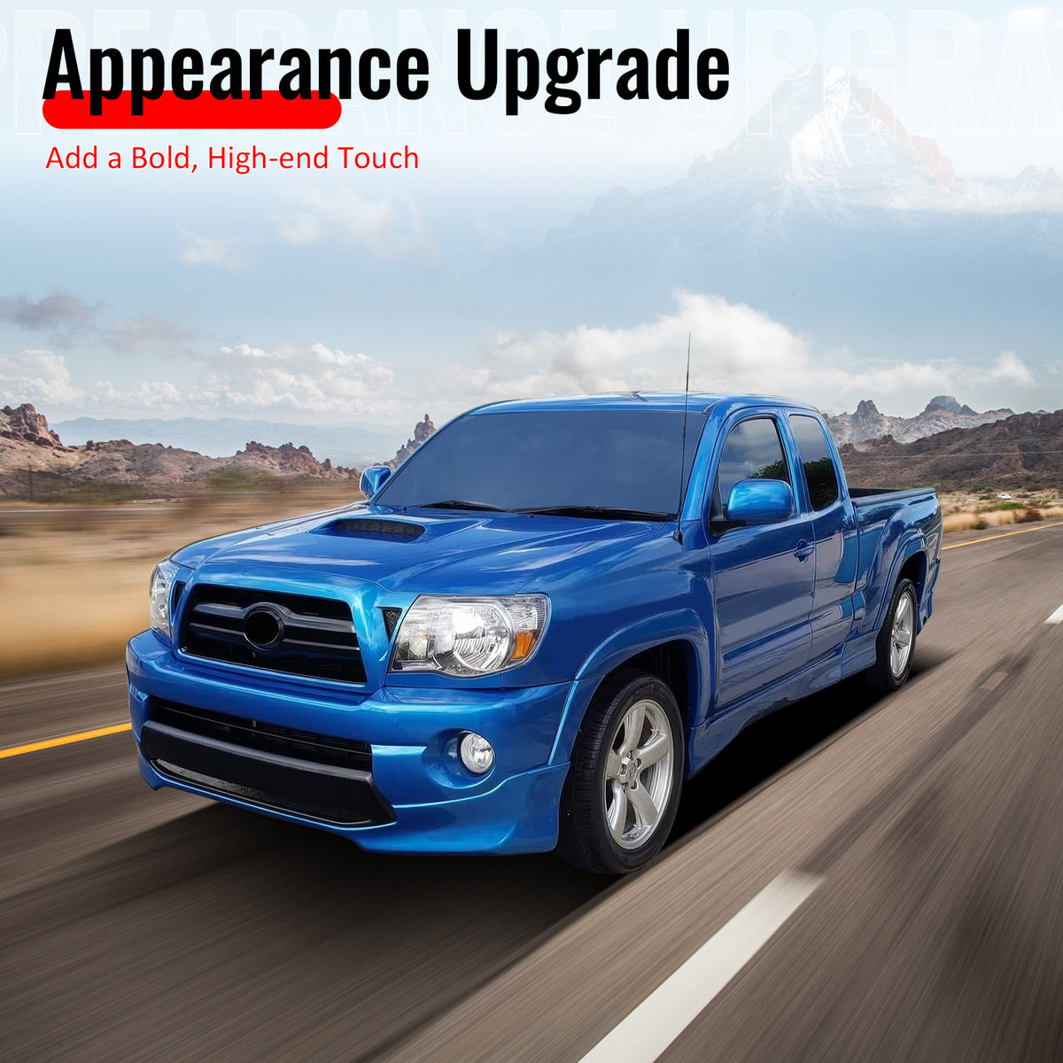 Fits 05-11 Toyota Tacoma IKON Style Front Bumper Lip Spoiler Unpainted PU 2PCS