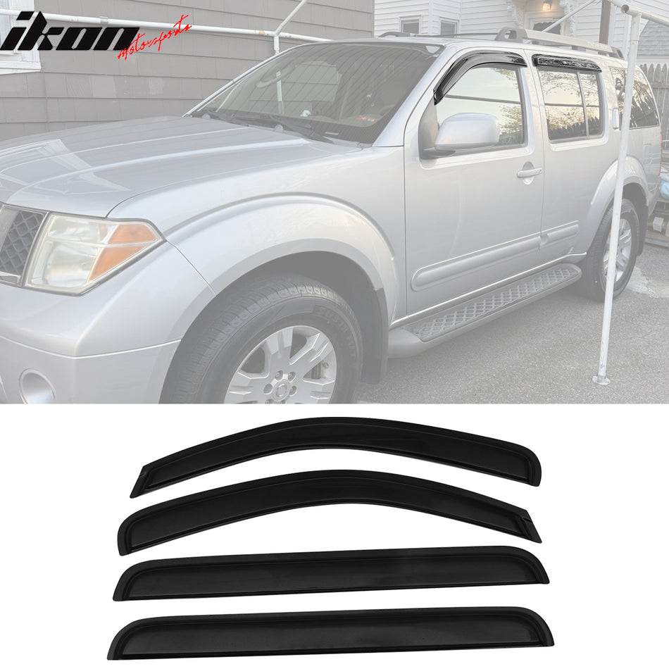2005-2012 Nissan Pathfinder Smoke Tinted Visor Windows Rains Guards Acrylic