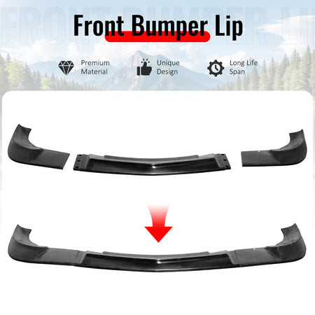 For 05-13 Chevy Corvette C6 Base ZR1 Style Front Bumper Lip Lower Spoiler PU 3PC