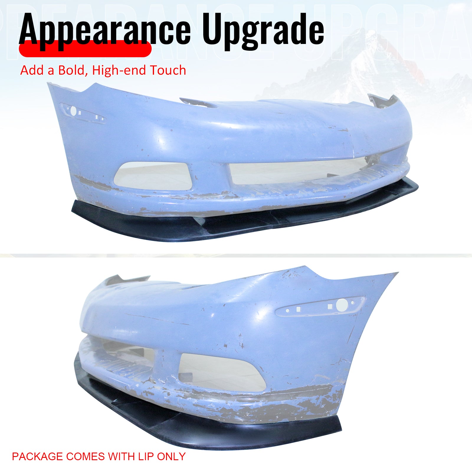 For 05-13 Chevy Corvette C6 Base ZR1 Style Front Bumper Lip Lower Spoiler PU 3PC