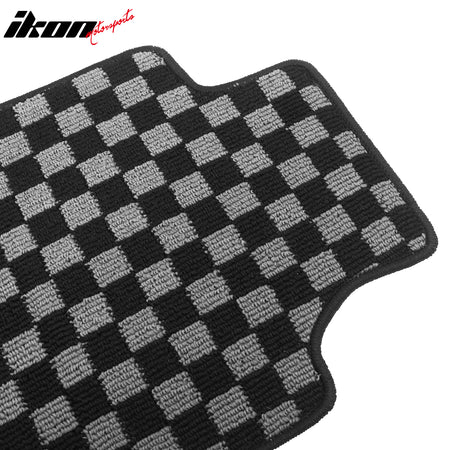 Fits 05-13 Corvette C6 Floor Mats Non-Slip Carpets Checkered Black Gray Plaid