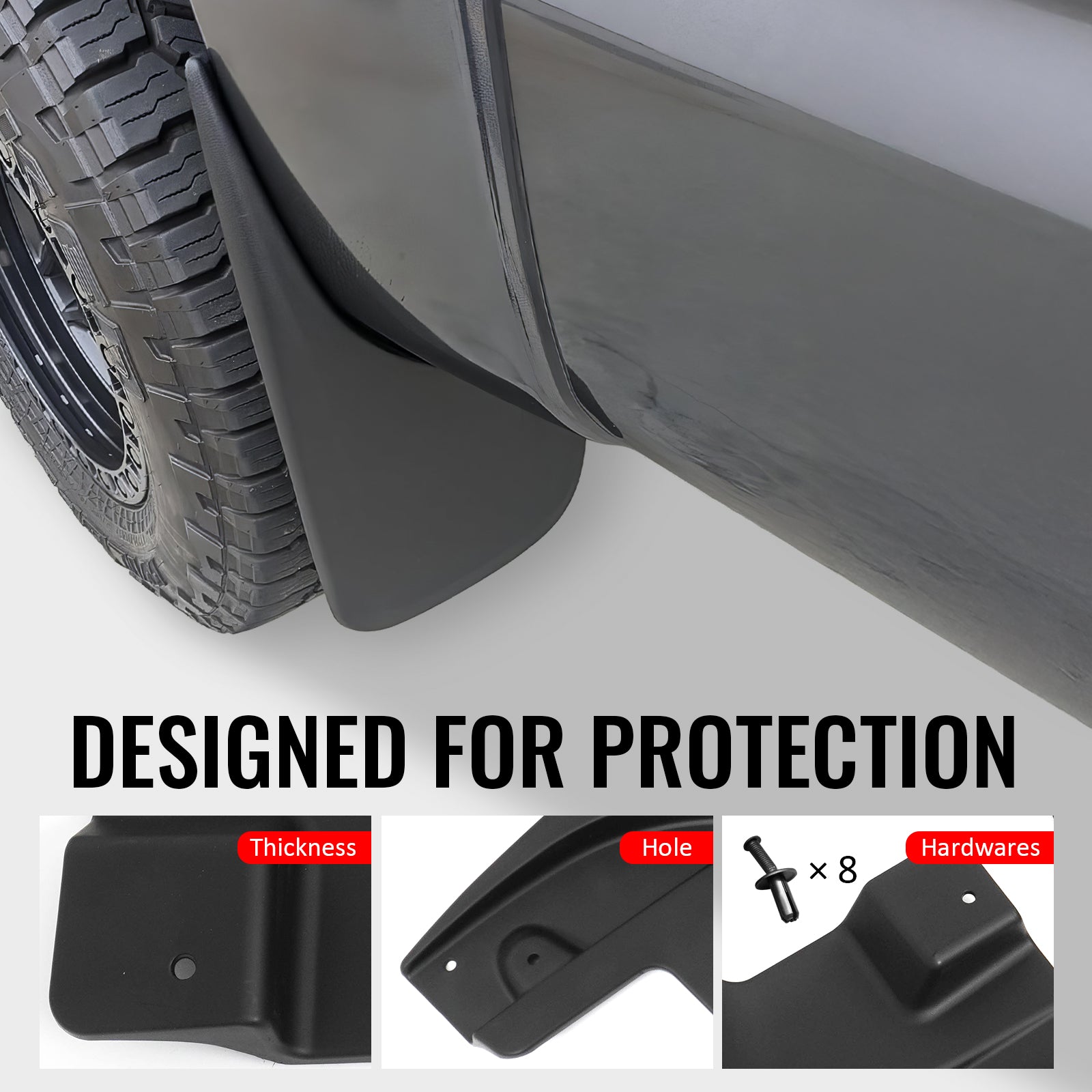 Fits 05-15 Toyota Tacoma W/OEM Fender Flares Mud Flaps Wheel Arch Splash Guards