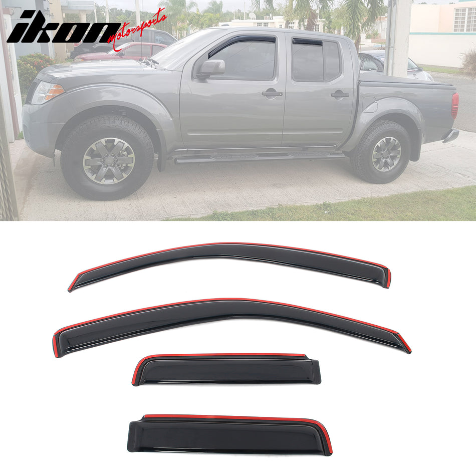2005-2020 Nissan Frontier Double Cab 4PCS Window Visor - In-Channel