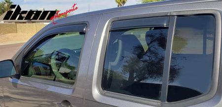 Fits 05-20 Nissan Frontier Double Cab 4PCS Window Visor Deflectors - In-Channel