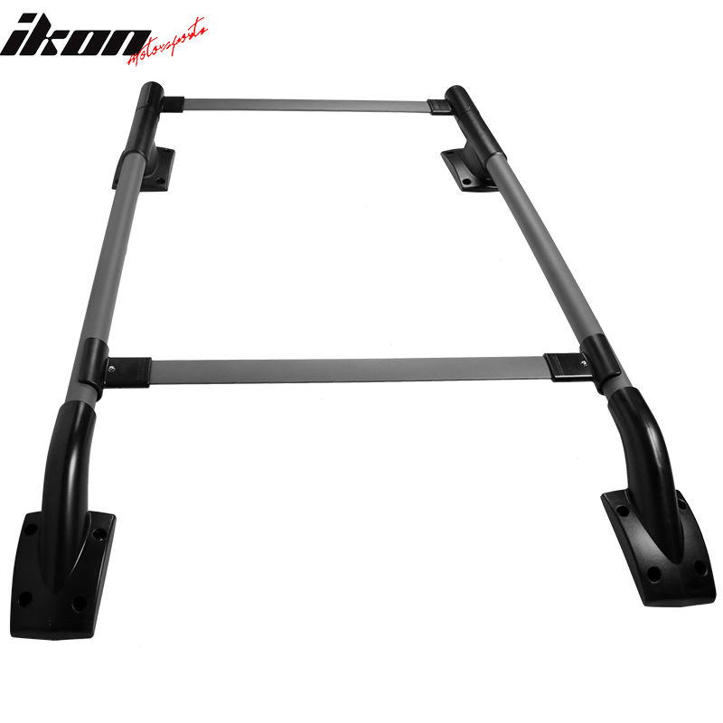Fits 05-21 Nissan Frontier OE Style Roof Rack Rail Cross Bar Pair Grey + Black