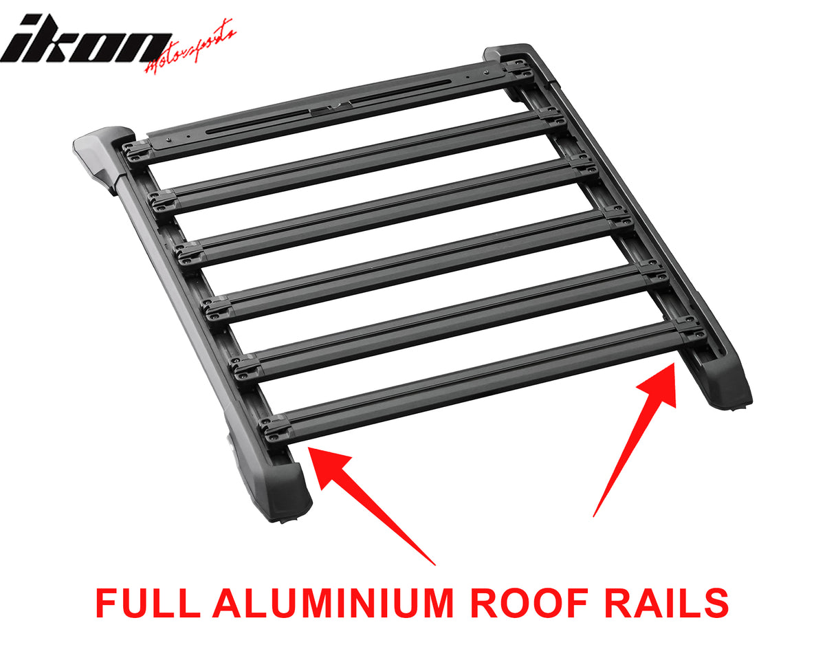 Fits 05-23 Toyota Tacoma Double Cab Aluminum Roof Rack Cross Bars w/ Slide Rail