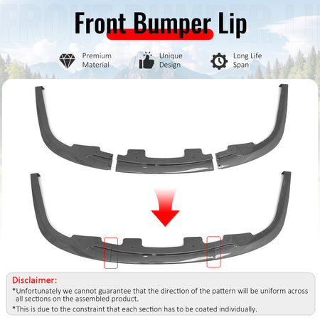 Fits 06-07 Subaru Impreza WRX Front Bumper Lip Spoiler 3PCS Carbon Fiber Print