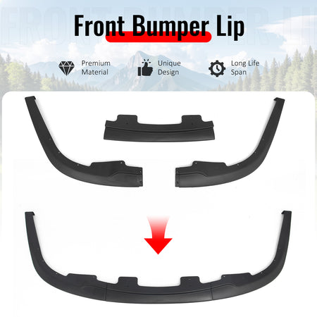 Fits 06-07 Subaru Impreza WRX Matte Black Front Bumper Lip Spoiler PP 3PCS Set