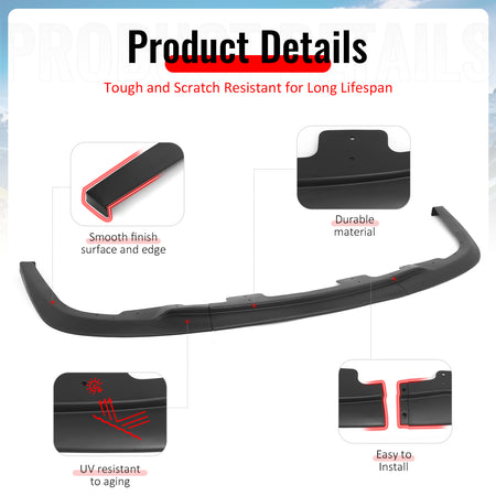 Fits 06-07 Subaru Impreza WRX Matte Black Front Bumper Lip Spoiler PP 3PCS Set