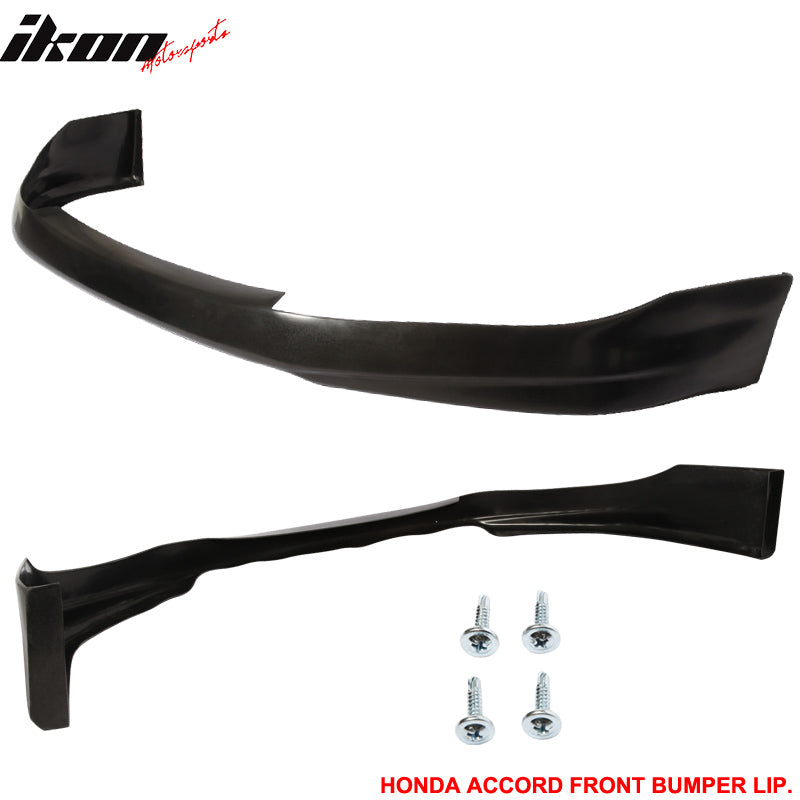 Advancetuning HF-P Style Front Bumper Lip Splitter For 2014-2015 Honda Civic Coupe (EX/LX/Si) - PU Unpainted Black