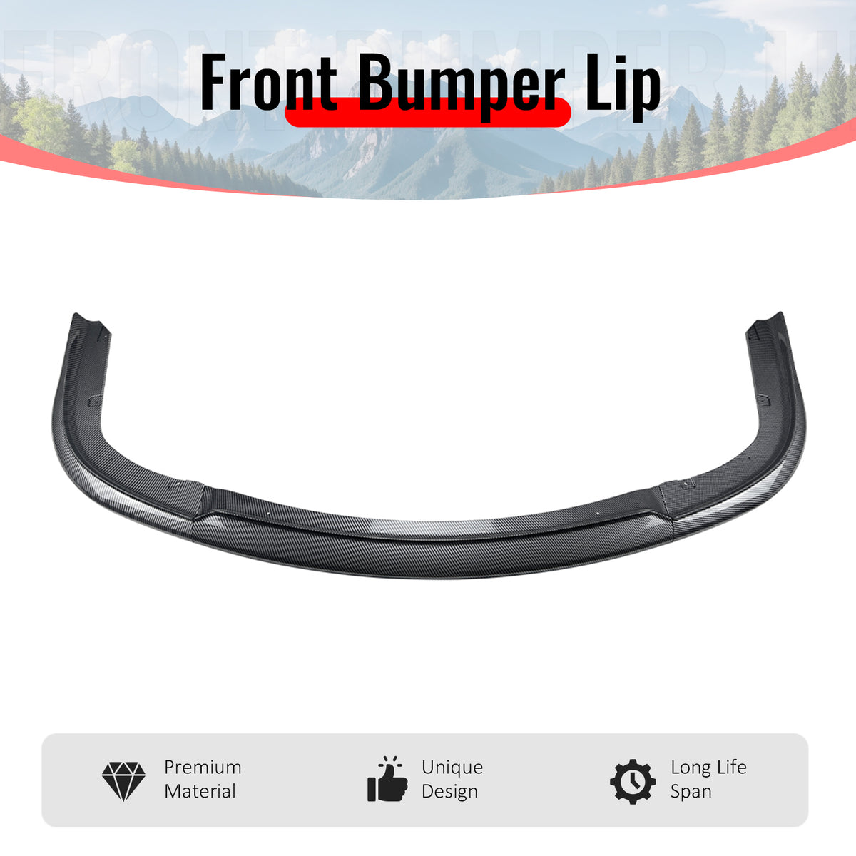 Fits 06-07 Impreza WRX STI Front Bumper Lip Chin Splitter PP Carbon Fiber Print