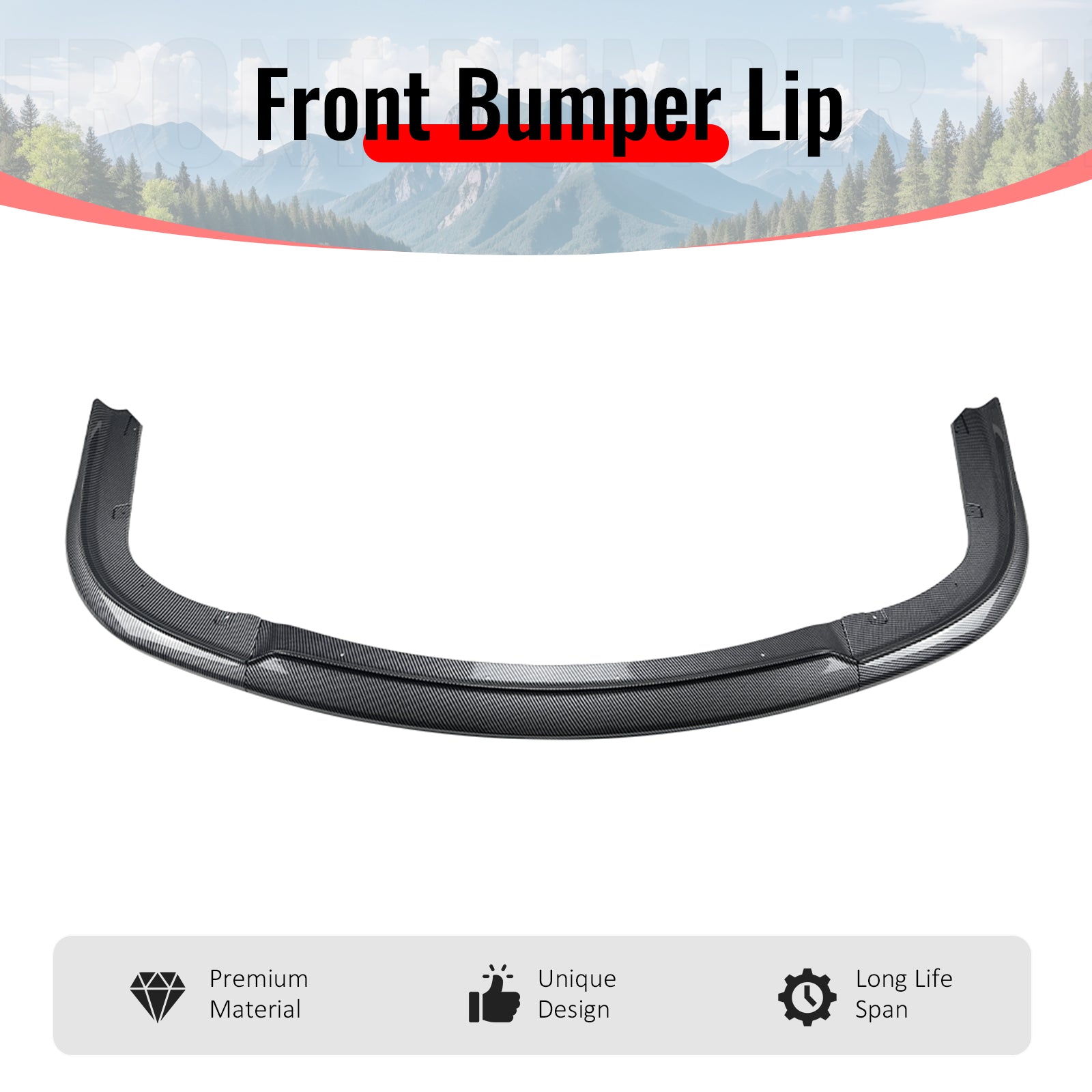 Fits 06-07 Impreza WRX STI Front Bumper Lip Chin Splitter PP Carbon Fiber Print