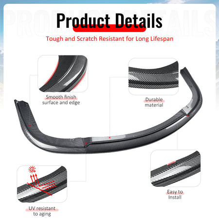 Fits 06-07 Impreza WRX STI Front Bumper Lip Chin Splitter PP Carbon Fiber Print