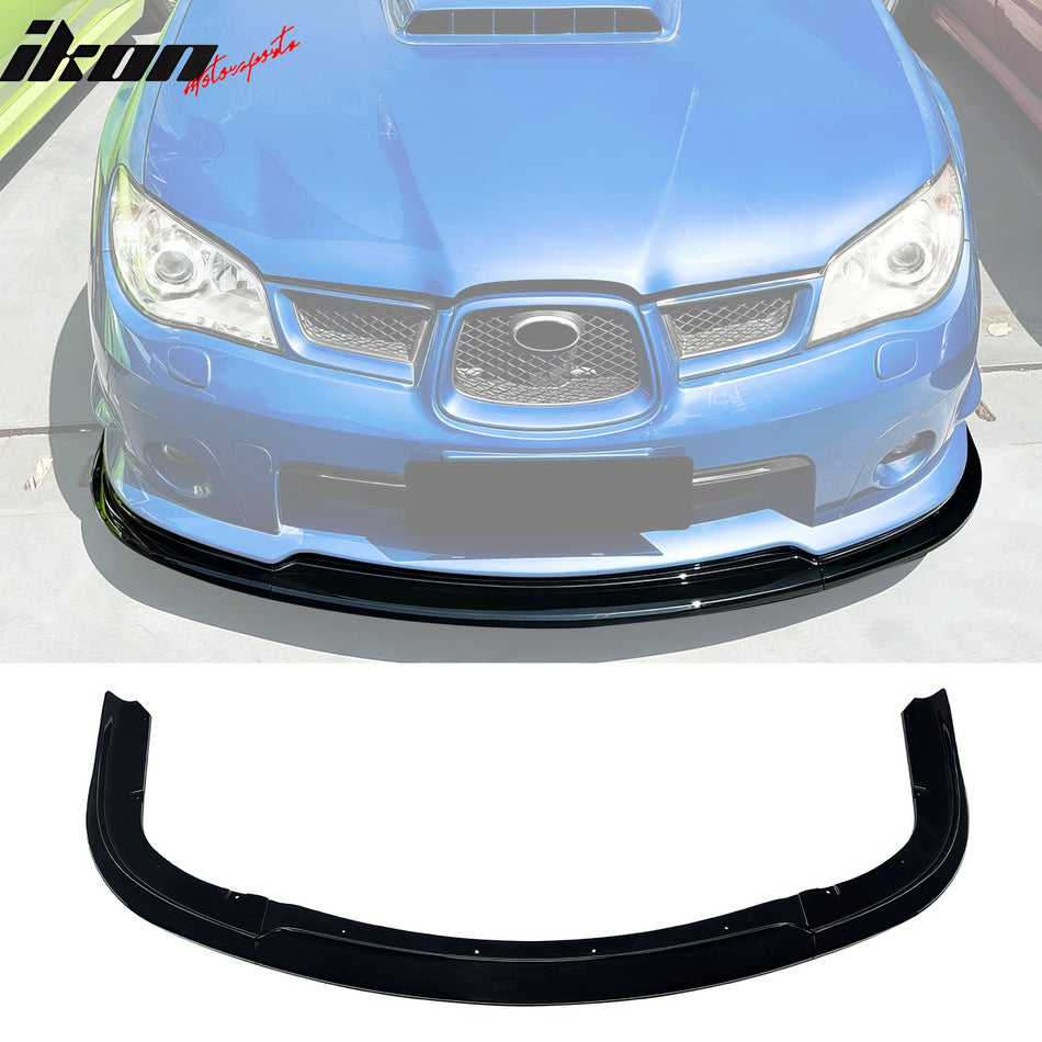 2006-2007 Subaru Impreza WRX STI Style Gloss Black Front Bumper Lip PP