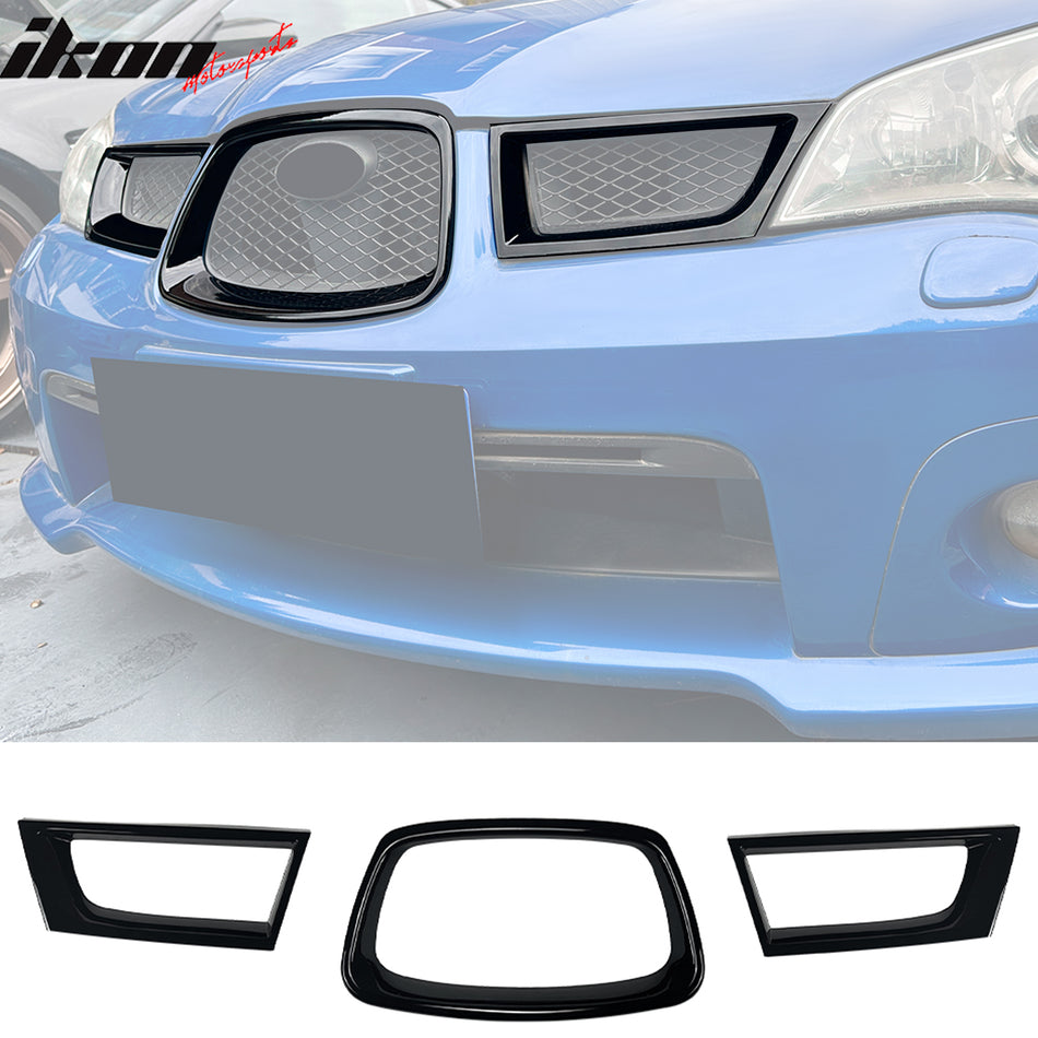 2006-2007 Subaru Impreza WRX OE Gloss Black Front Bumper Grille ABS