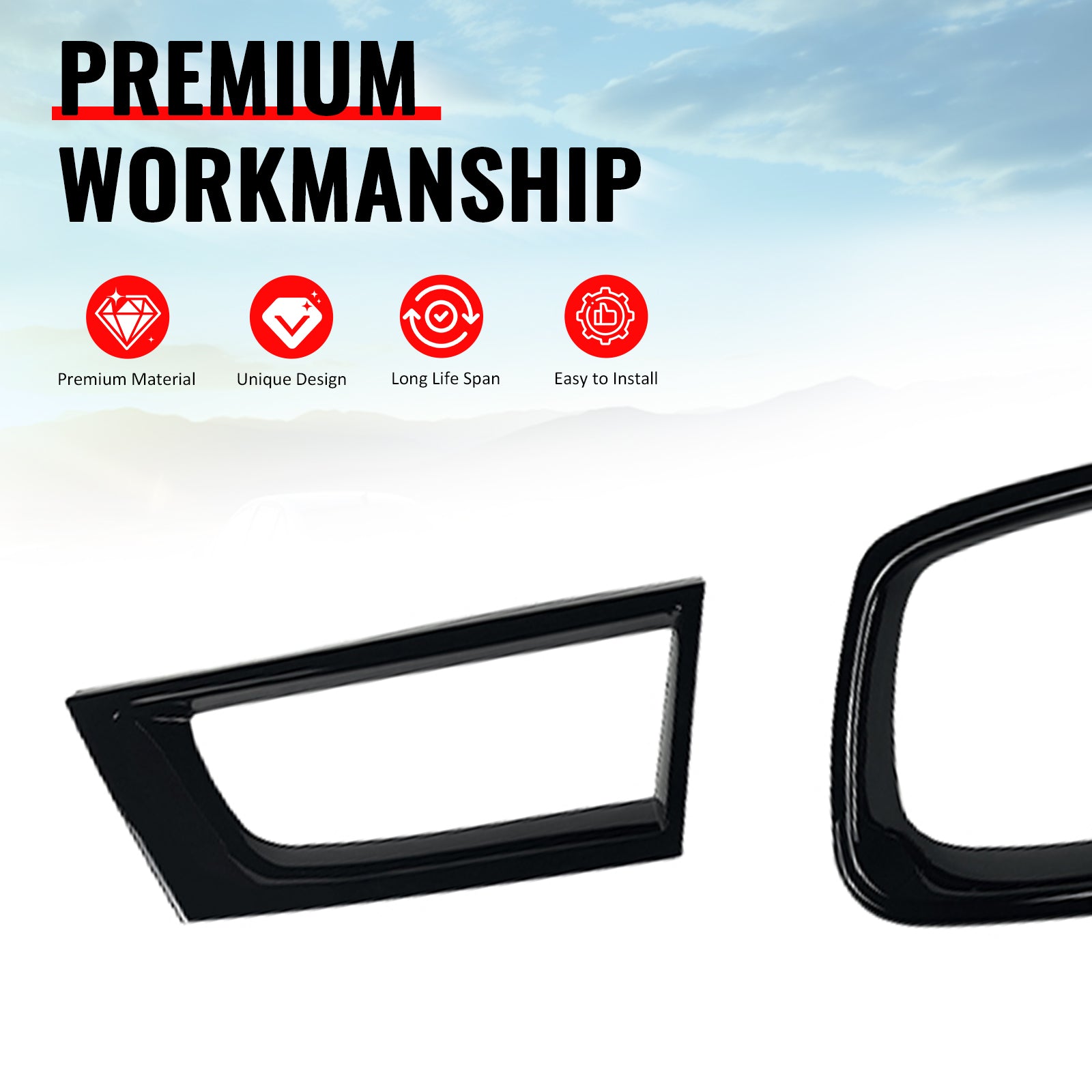 Fits 06-07 Subaru Impreza WRX OE Front Bumper Grille Cover Trim ABS Gloss Black