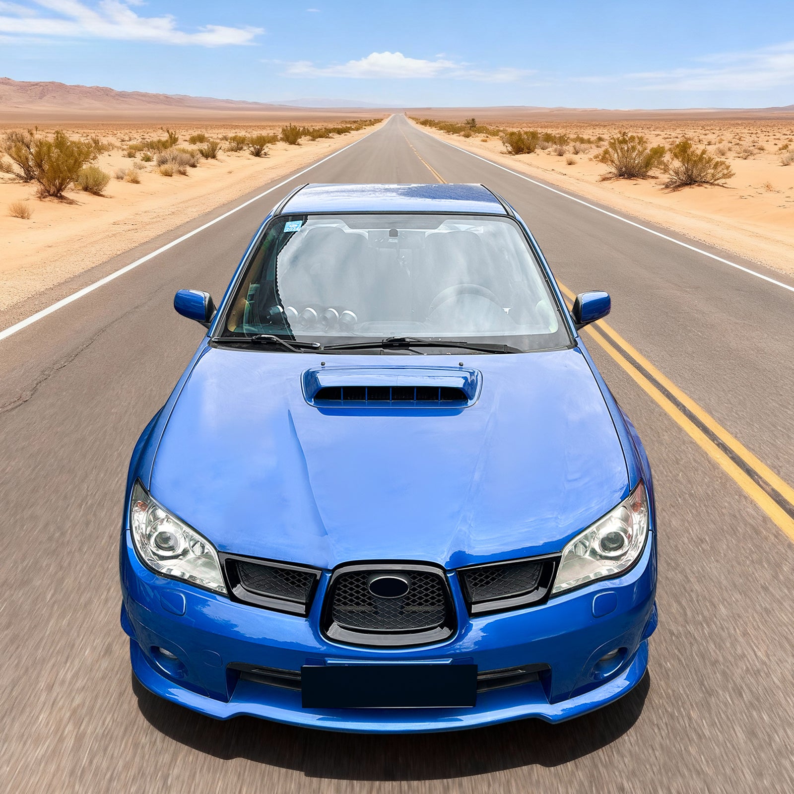 Fits 06-07 Subaru Impreza WRX OE Front Bumper Grille Cover Trim ABS Gloss Black