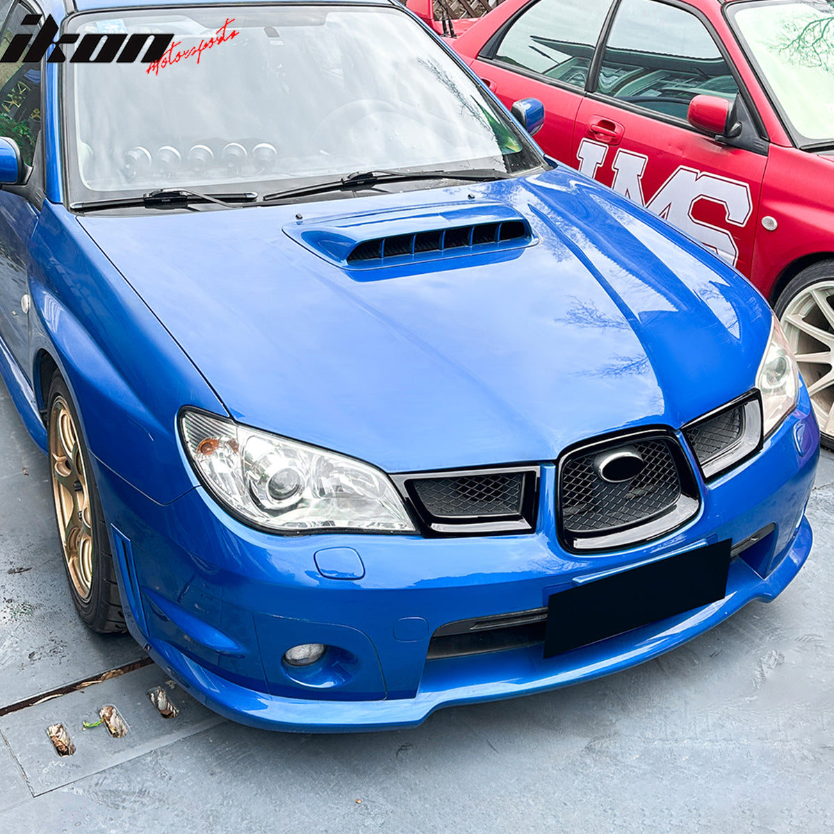 Fits 06-07 Subaru Impreza WRX OE Front Bumper Grille Cover Trim ABS Gloss Black