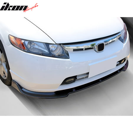For 06-08 Honda Civic Sedan GT Style Front Bumper Lip Spoiler Gloss Black PP 3PC