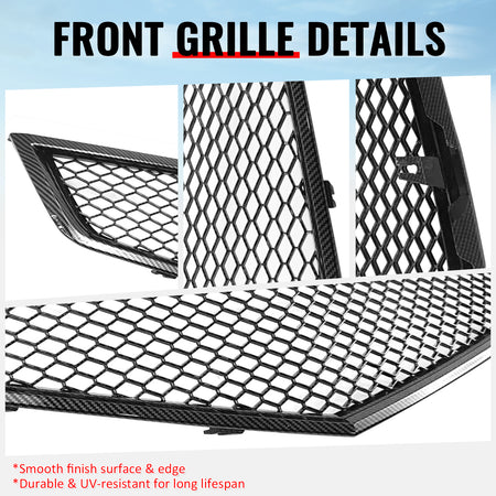 Fits 06-08 Acura TSX Honeycomb Style Front Upper Grille Carbon Fiber Print ABS